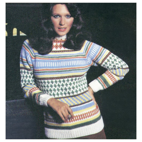 Leisure Arts Multicolor Pullover ePattern Leisure Arts Multicolor Pullover ePattern