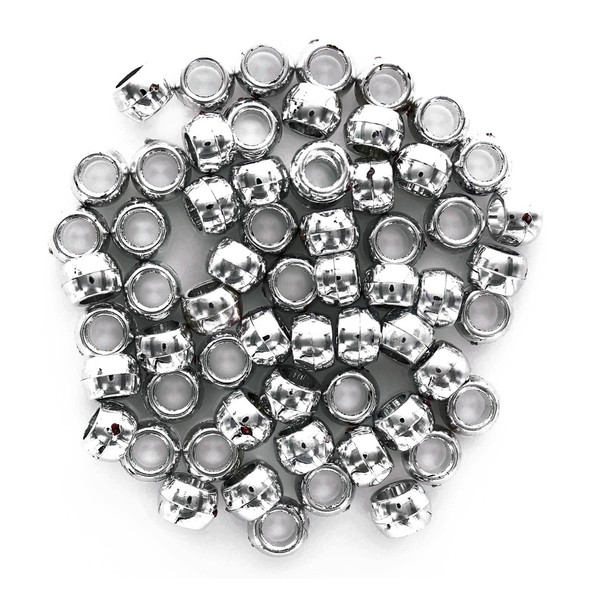 Essentials By Leisure Arts Pony Beads 6mm x 9mm Metallic Silver 500pc
