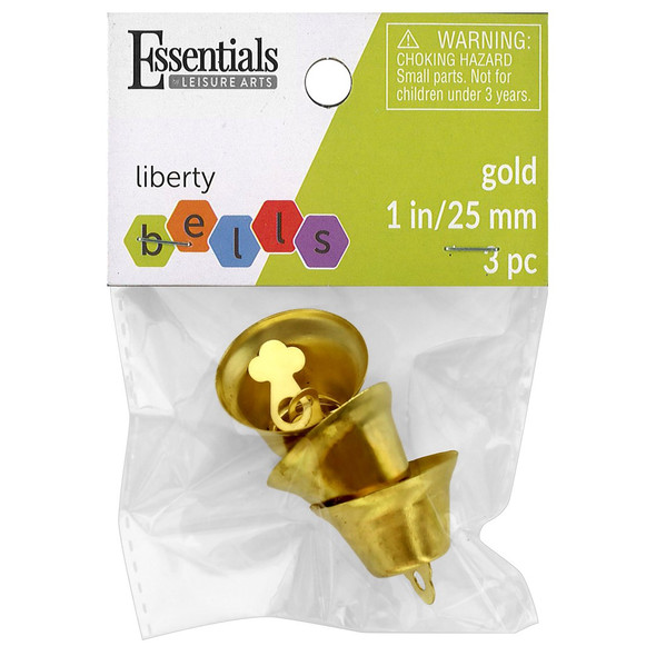 Essentials By Leisure Arts Bell Liberty 25mm Gold 3pc
