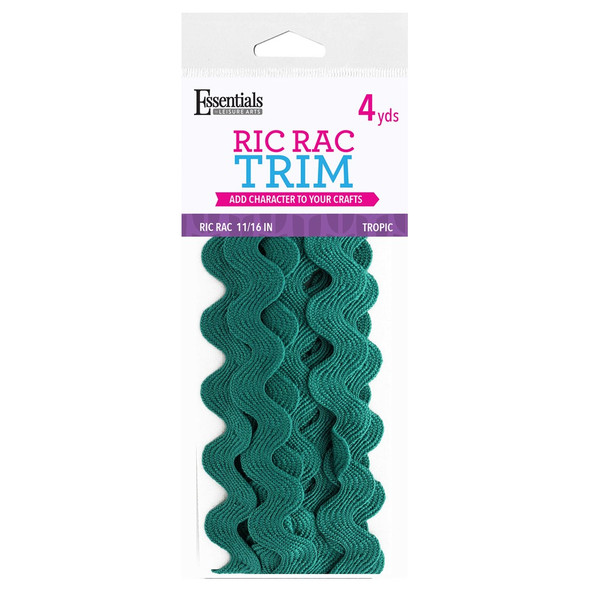 Essentials By Leisure Arts Trim Ric Rac 1116 inch Tropic 4yd