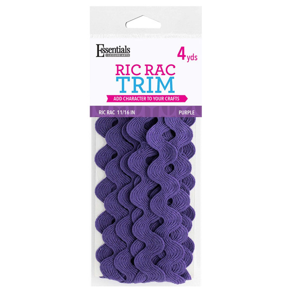 Essentials By Leisure Arts Trim Ric Rac 1116 inch Purple 4yd