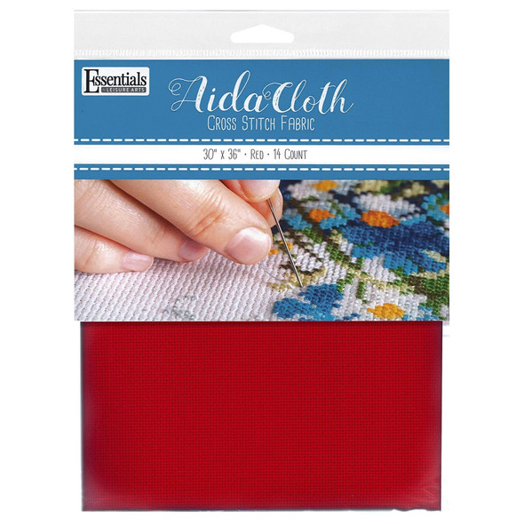 Essentials By Leisure Arts Aida Cloth 14ct Red 30 inch x 36 inch