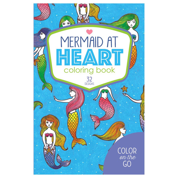 Leisure Arts Color On The Go Mermaid At Heart Coloring Book