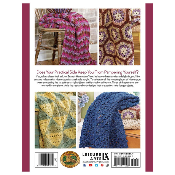 Leisure Arts Homespun Afghans Crochet Book