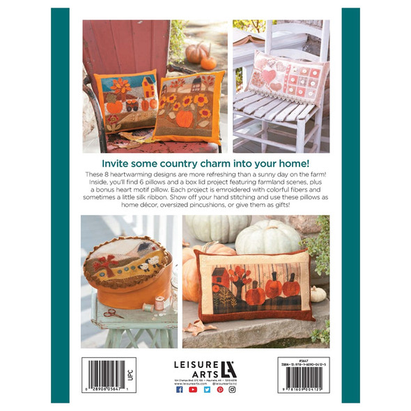 Leisure Arts Stitchery Books Cozy Wool Applique Pillows Needlework Book