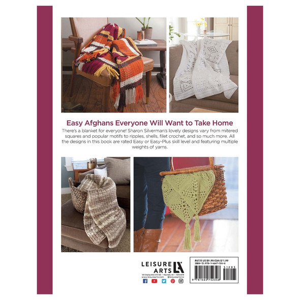 Leisure Arts Crochet Easy Afghans To Crochet Book