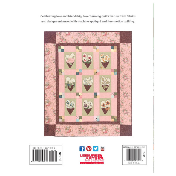 Leisure Arts Sentimental Hearts To Quilt Book