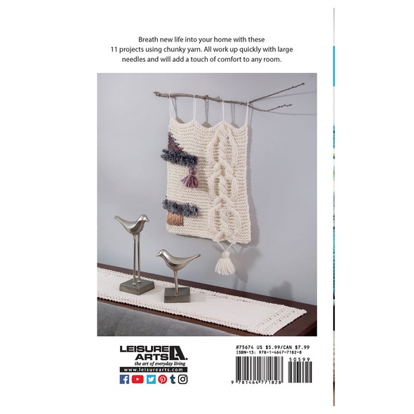 Leisure Arts Knitting Chunky Home Decor To Knit Book