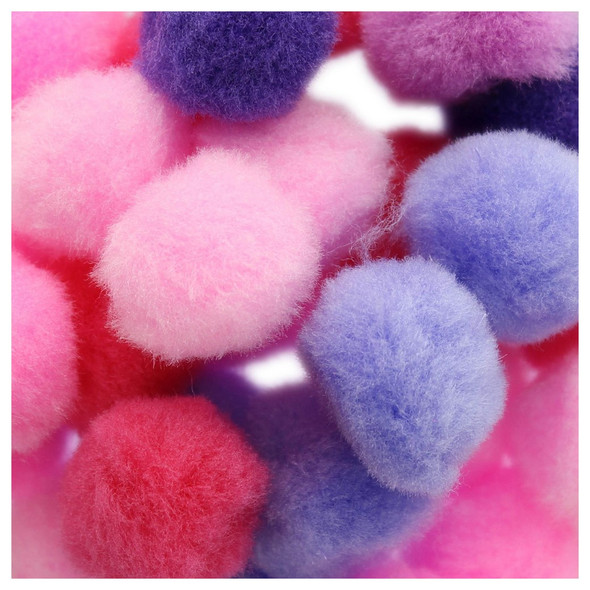 Essentials By Leisure Arts Pom Pom 1 inch Princess Assorted 40pc