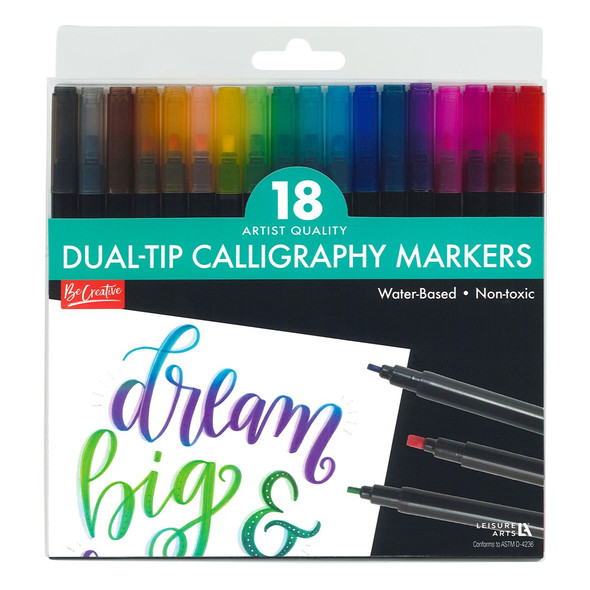 Leisure Arts Dual Ended Markers Calligraphy Set 18pc