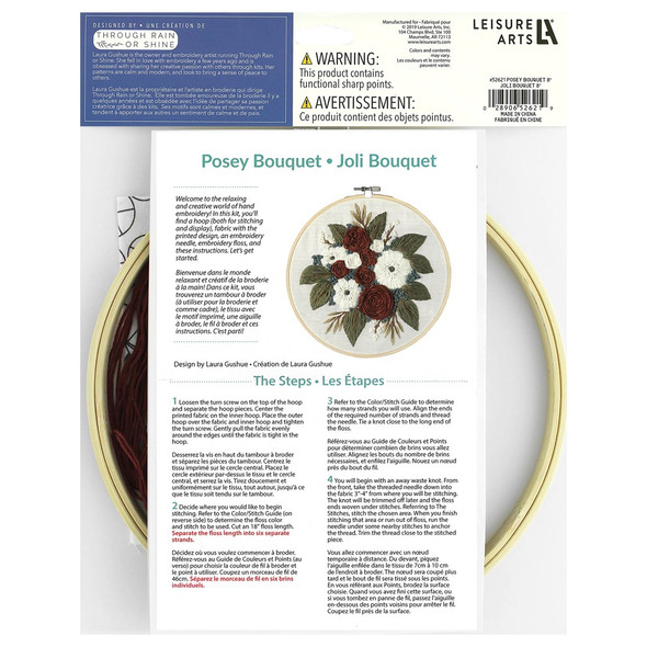 Leisure Arts Embroidery Kit 8 inch Posey Bouquet