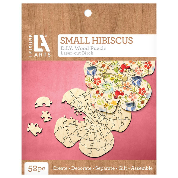 Leisure Arts Wood Puzzles Small Hibiscus