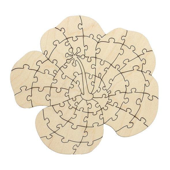 Leisure Arts Wood Puzzles Small Hibiscus