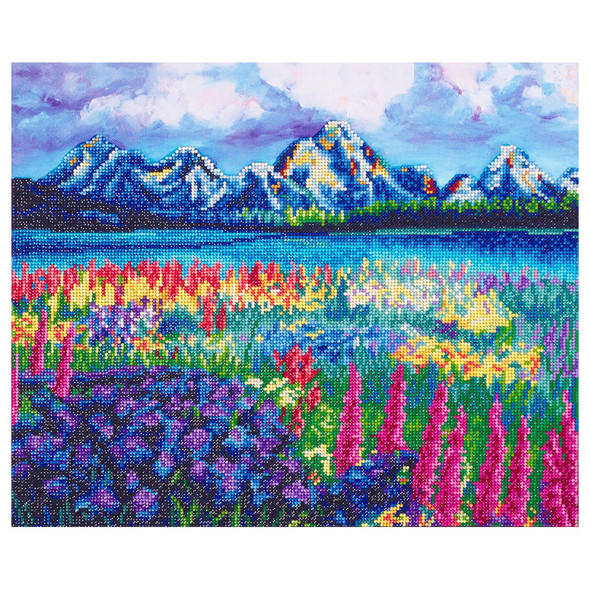 Diamond Art Kit Premium 20 inch x 16 inch Mountain Field