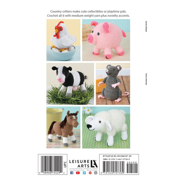 Leisure Arts Farm Animals Crochet Book