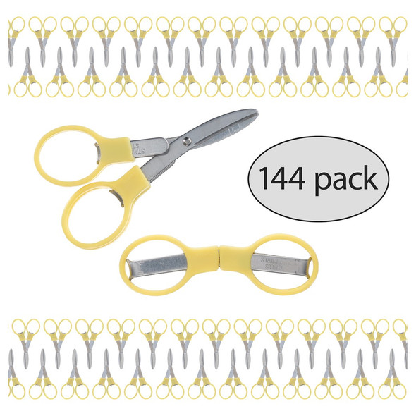EBL Folding Scissors Yellow 144pc