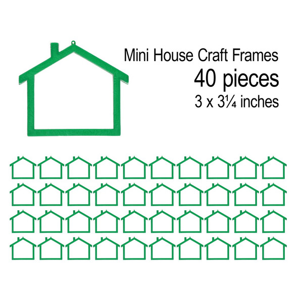 EBL Craft Frames Mini House Kelly Green 40pc