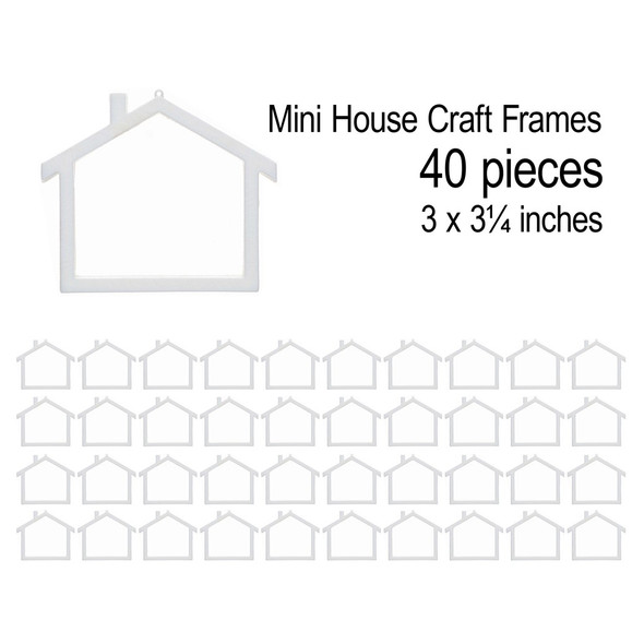EBL Craft Frames Mini House White 40pc