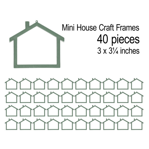 EBL Craft Frames Mini House Sage Green 40pc