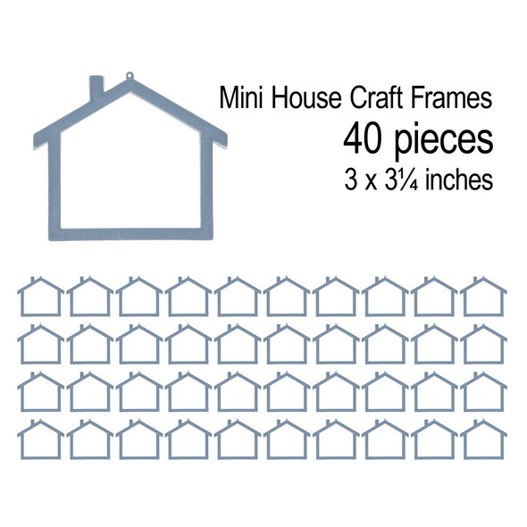 EBL Craft Frames Mini House Light Blue 40pc