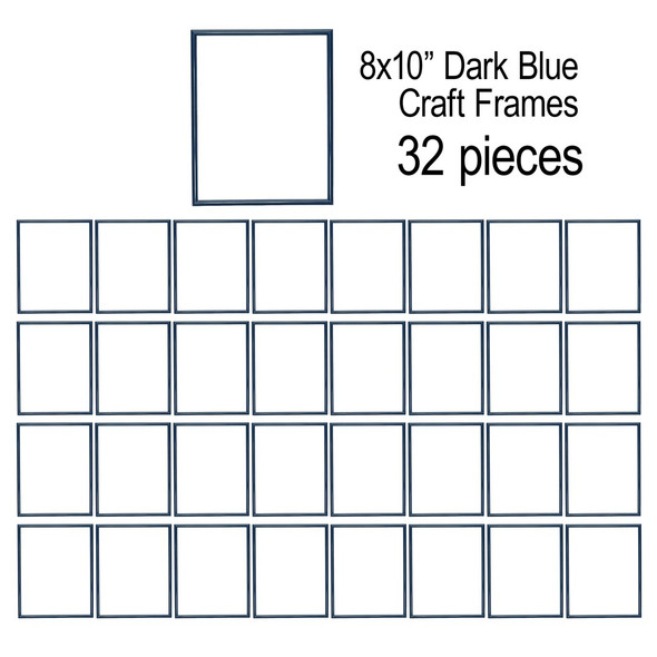 EBL Craft Frames 8 inch x 10 inch Denim Blue 32pc