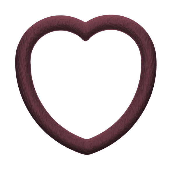 EBL Craft Frames 3.5 inch Heart WoodGrain Mulberry 56pc