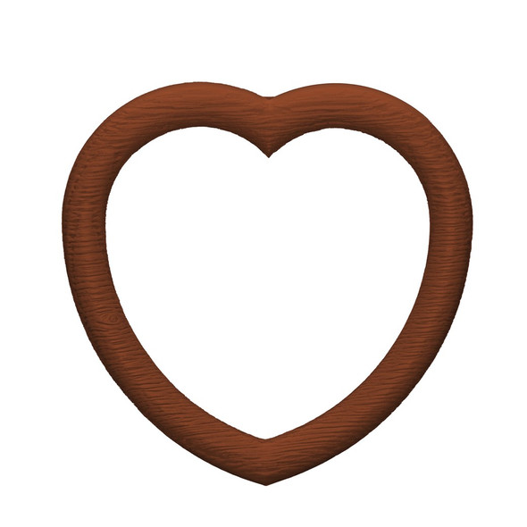 EBL Craft Frames 2.75 inch Heart WoodGrain Brown 30pc