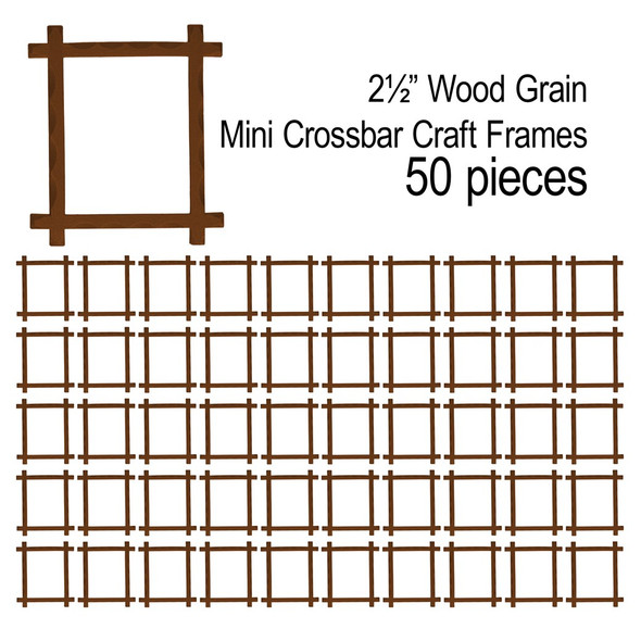 EBL Craft Frames 2.5x2 inch Mini Crossbar Brown 50pc