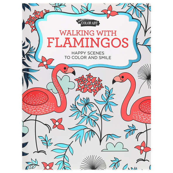 Leisure Arts Walking With Flamingos Coloring Book