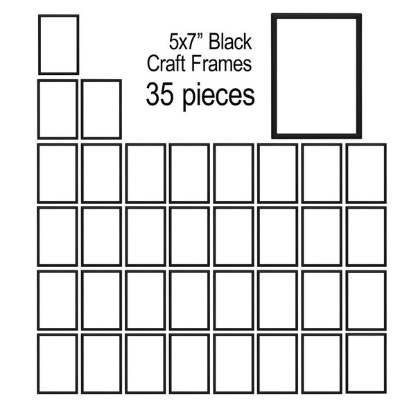 EBL Craft Frames 5 inch x7 inch Black 35pc