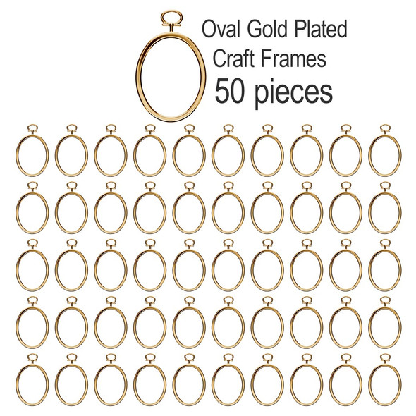 EBL Craft Frames Oval 2.25x2.5 inch Gold 50pc