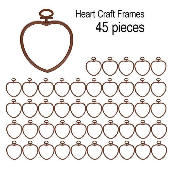 EBL Craft Frames Heart 2.5 inch x2.75 inch Brown 45pc