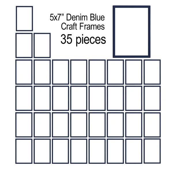 EBL Craft Frames 5 inch x7 inch Denim Blue 35pc