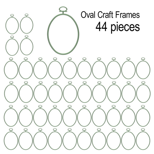 EBL Craft Frames Oval 3.5 inch x4.5 inch Sage Green 44pc