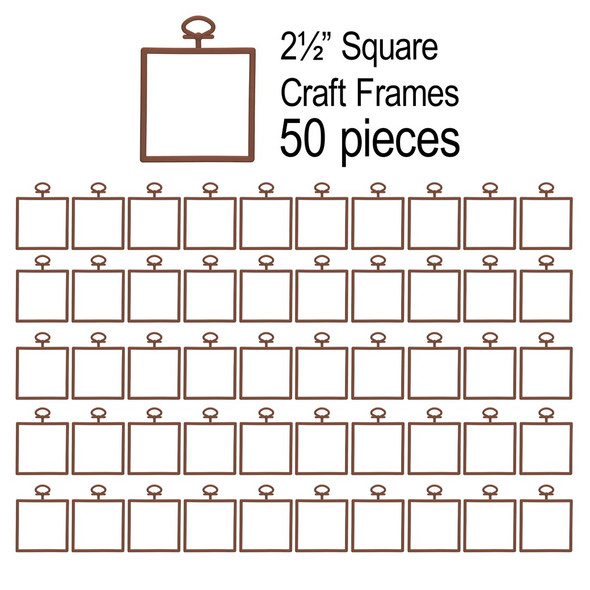 EBL Craft Frames Square 2.5 inch Brown 50pc