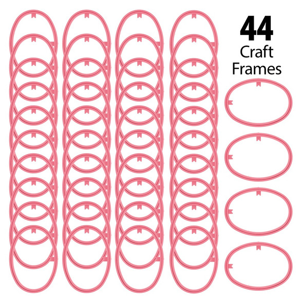 EBL Craft Framing Hoop Oval 4.5x 5.5 inch Oval Pink 44pc