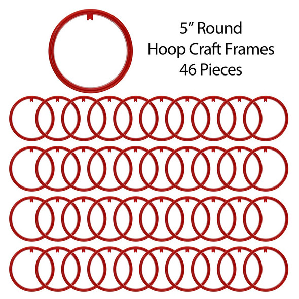 EBL Craft Framing Hoop Round 5 inch Red 46pc