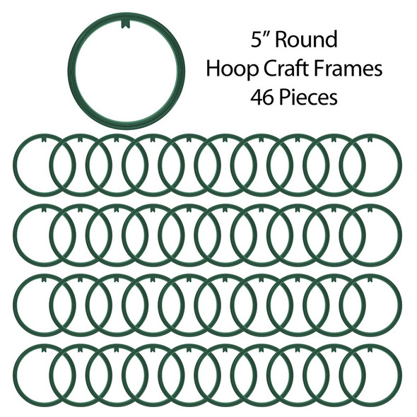 EBL Craft Framing Hoop Round 5 inch Forest Green 46pc