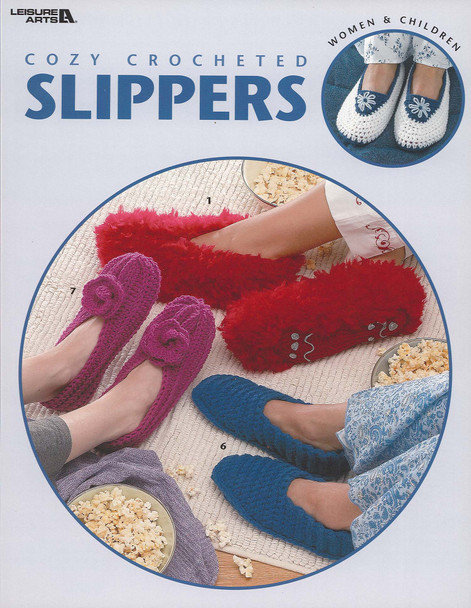 Leisure Arts Cozy Crocheted Slippers Book