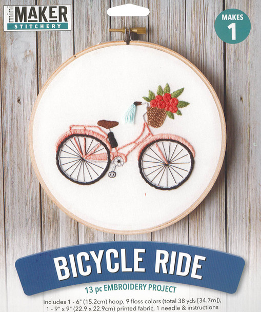 Leisure Arts Kit Embroidery 6" Bicycle Ride