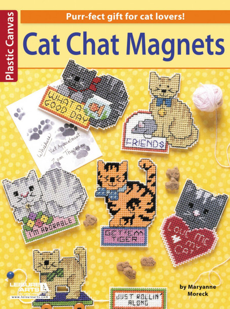 Leisure Arts Plastic Canvas Cat Chat Magnets Book