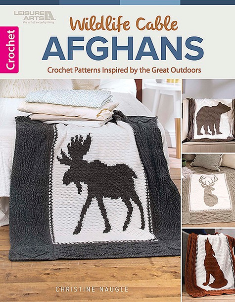 Leisure Arts Wildlife Cable Afghans Crochet Book