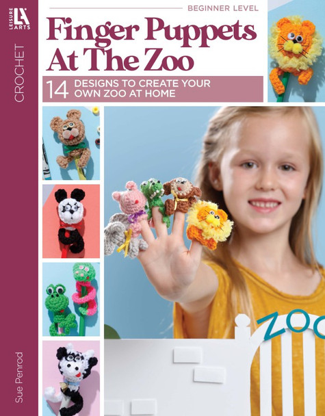 Leisure Arts Finger Puppets At The Zoo Book