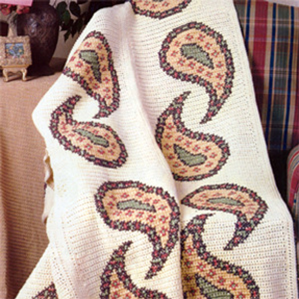 Leisure Arts Paisley Pizzazz Afghan Crochet ePattern