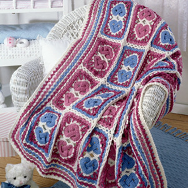 Leisure Arts Never Ending Love Baby Afghan Crochet ePattern