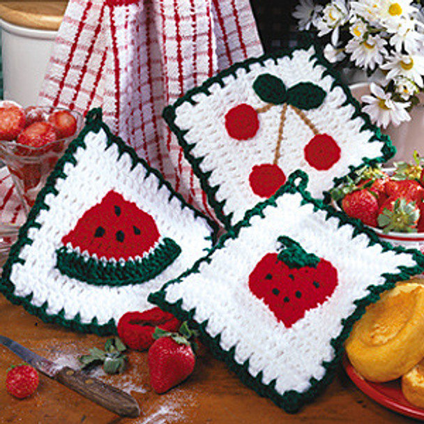 Leisure Arts Fun 'N' Fruity Kitchen Set Crochet ePattern