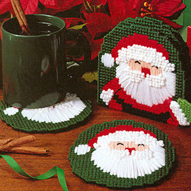 Leisure Arts Santa Claus Coasters Plastic Canvas ePattern