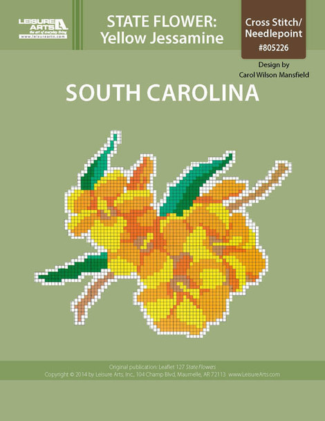 Leisure Arts South Carolina Yellow Jessamine Cross Stitch ePattern