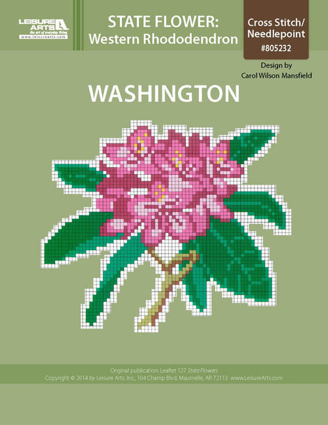 Leisure Arts Washington Western Rhododendron Cross Stitch ePattern