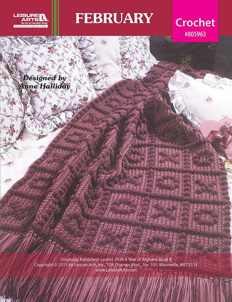 Leisure Arts A Year of Afghans Book 8 February Crochet ePattern